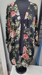 Black Floral Cardigan