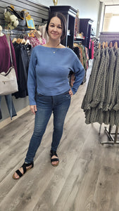 DOUBLE ZERO ribbed boat neck sweater