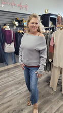 Load image into Gallery viewer, DOUBLE ZERO ribbed boat neck sweater
