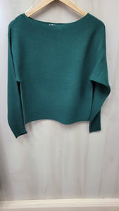 DOUBLE ZERO ribbed boat neck sweater