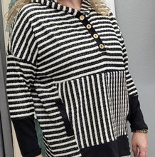 Load image into Gallery viewer, Heimish Waffle Henley Hoodie Plus Size
