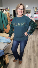 Load image into Gallery viewer, White Birch "Merry" sequence  sweat shirt
