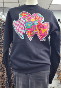 Heart Trio Sweat Shirt