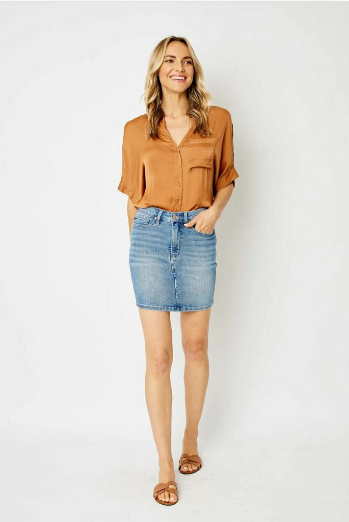 Judy Blue High Waist Medium Blue skirt