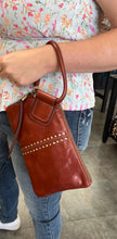Load image into Gallery viewer, Hobo wristlet with brass detailing
