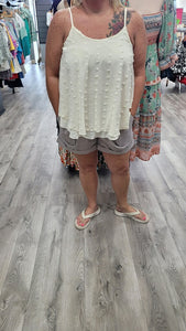GiGio Swiss Dot Cream Tank