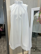Load image into Gallery viewer, Umgee White Bow Back Sleeveless Ruffle Neck Dress
