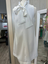 Load image into Gallery viewer, Umgee White Bow Back Sleeveless Ruffle Neck Dress
