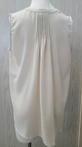 White Birch Button Down Sleeveless Pleated Tank