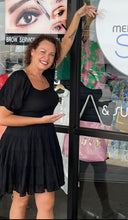 Load image into Gallery viewer, Black Tiered Ruffle Dress

