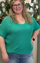 Load image into Gallery viewer, BIBI Summer Knit Short Dolman Top (Jade)
