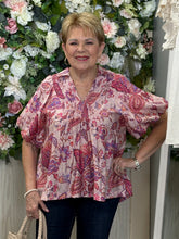 Load image into Gallery viewer, Umgee Paisley Print V Neck Top
