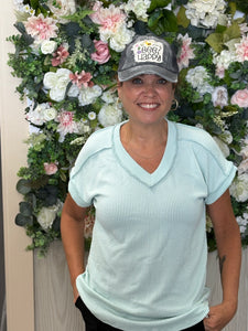 Heimish Soft Ribbed V-neck top
