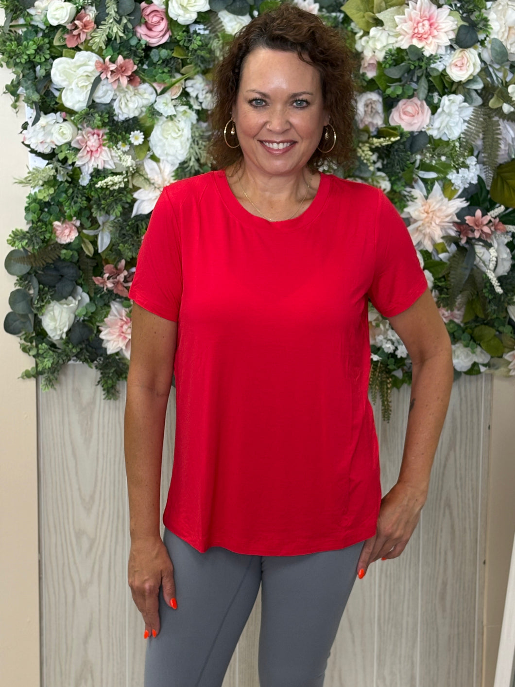 Rae Mode Short Sleeve Top Red
