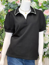 Load image into Gallery viewer, Umgee embroidered detail short sleeve top
